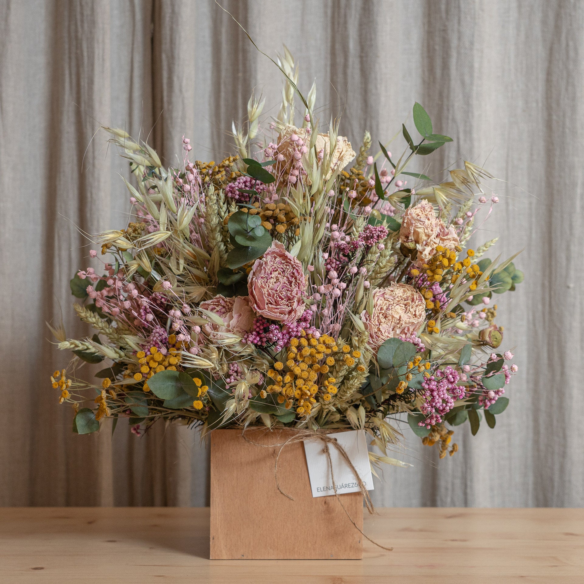 Caja de Madera Flores Preservadas