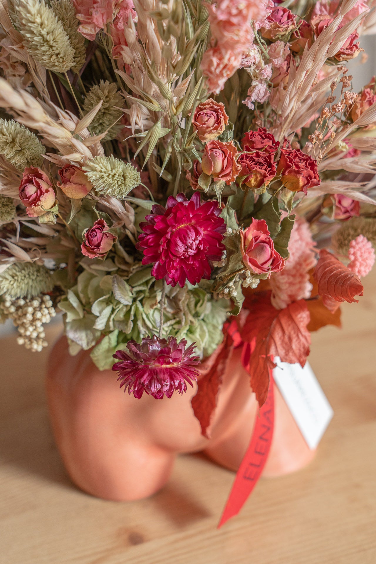 Miss y Mini Bum Bum rosa con Flores Preservadas 9