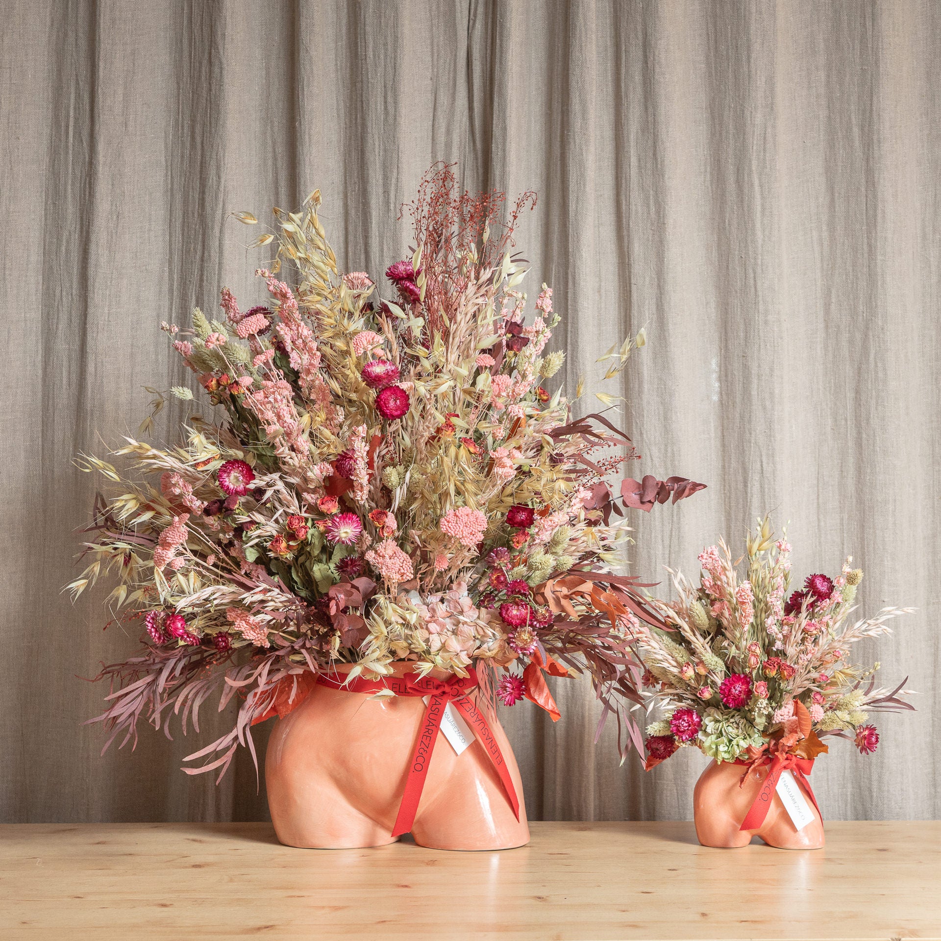 Miss y Mini Bum Bum rosa con Flores Preservadas 7