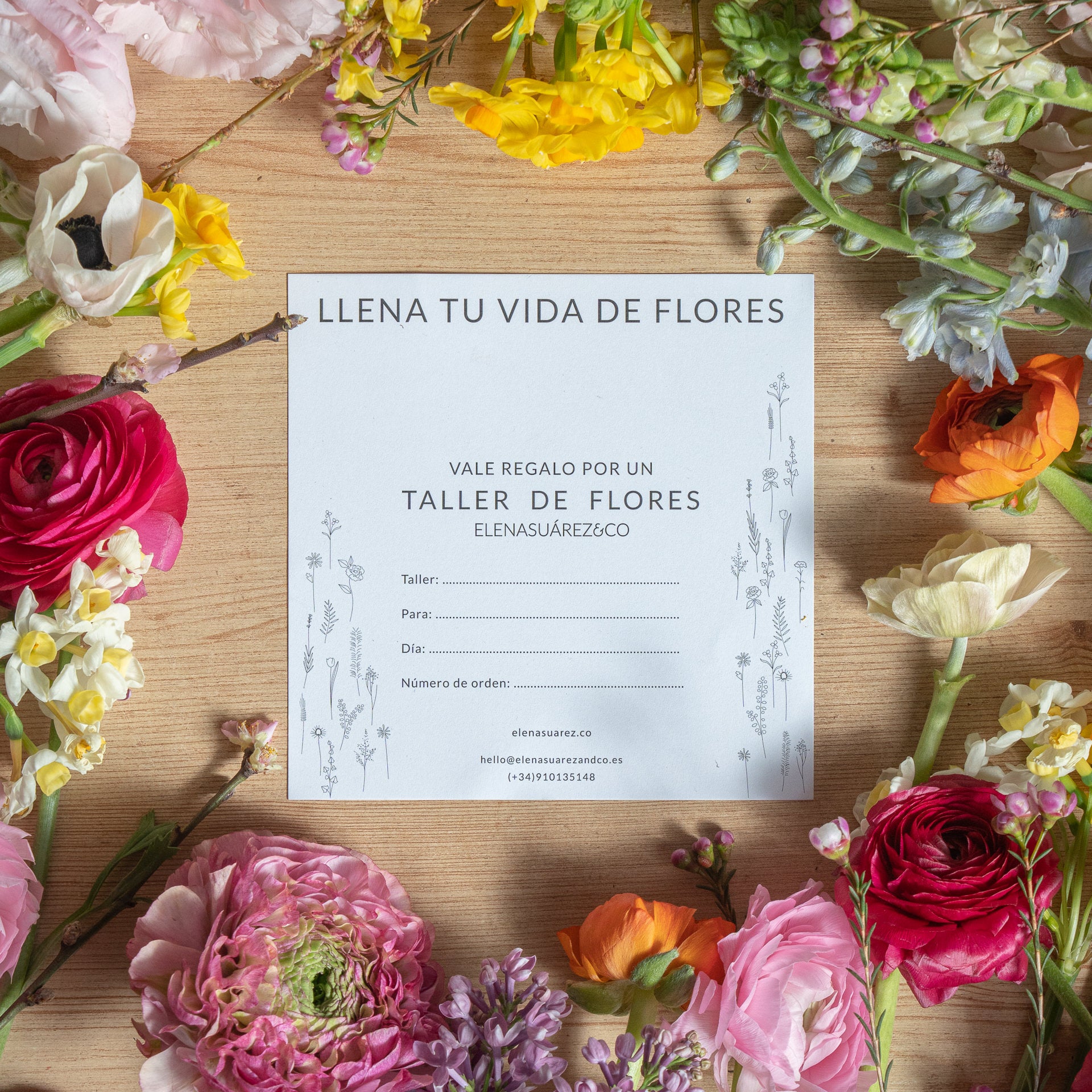 Vale Regalo Taller de Flores