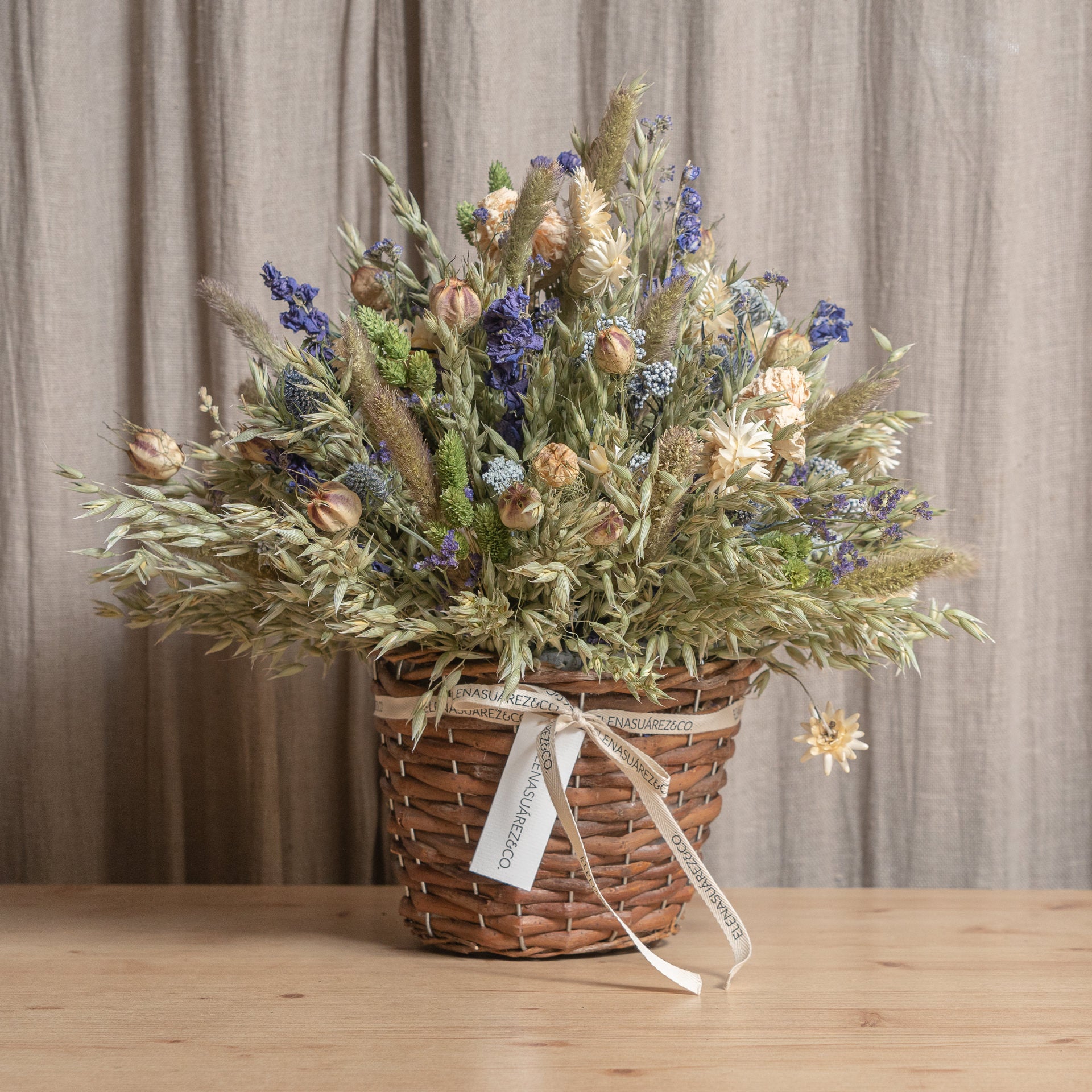 Cesto de Mimbre Flores Preservadas 4