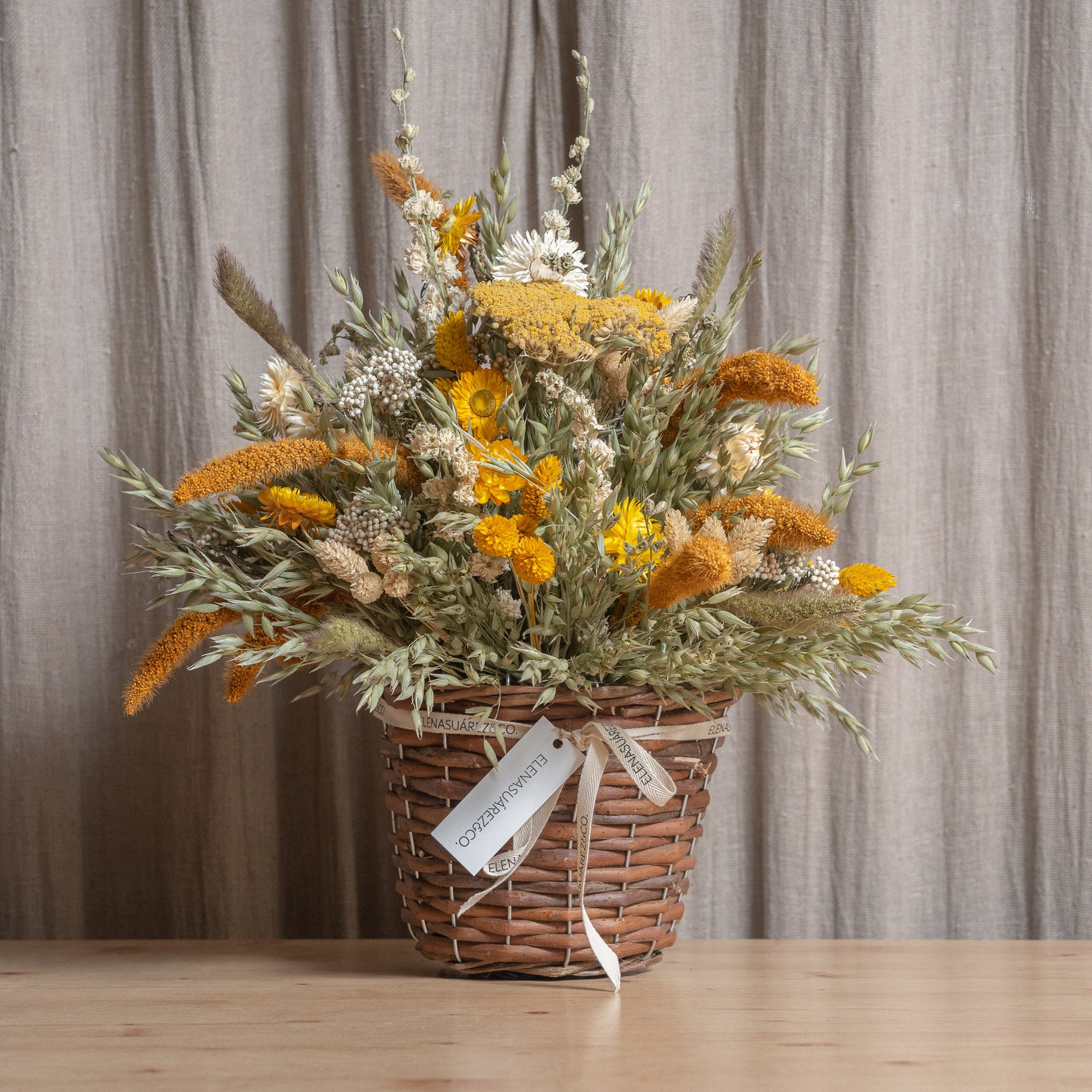 Cesto de Mimbre Flores Preservadas 3