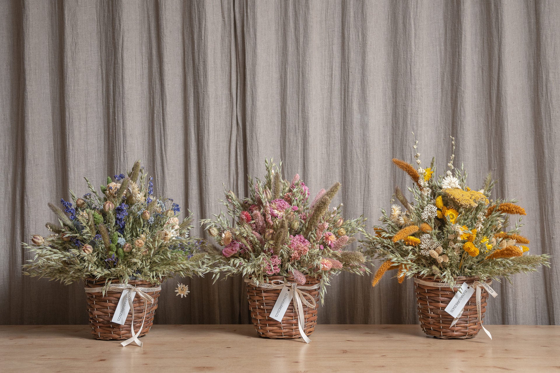 Cesto de Mimbre Flores Preservadas 5