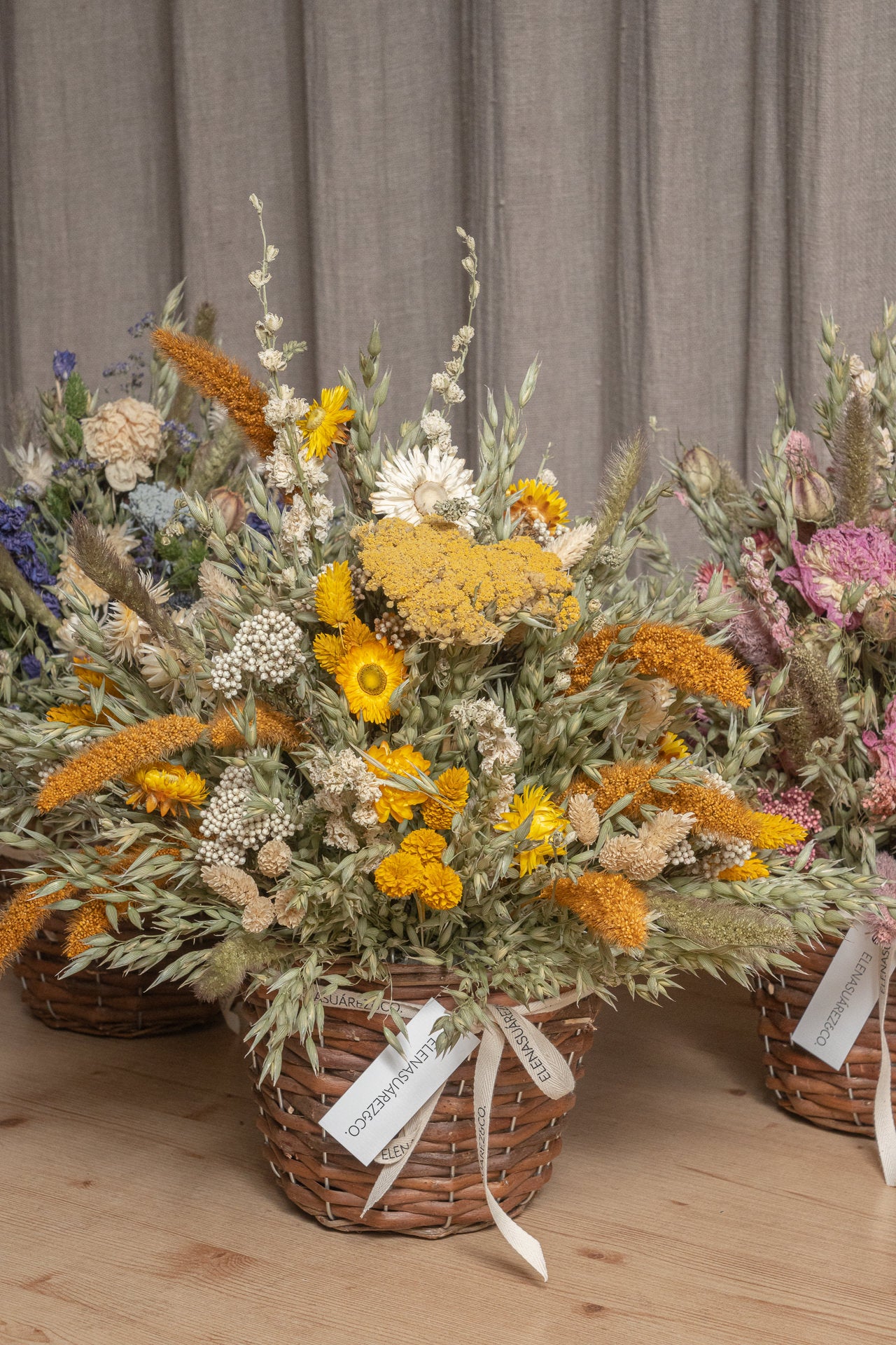 Cesto de Mimbre Flores Preservadas 6