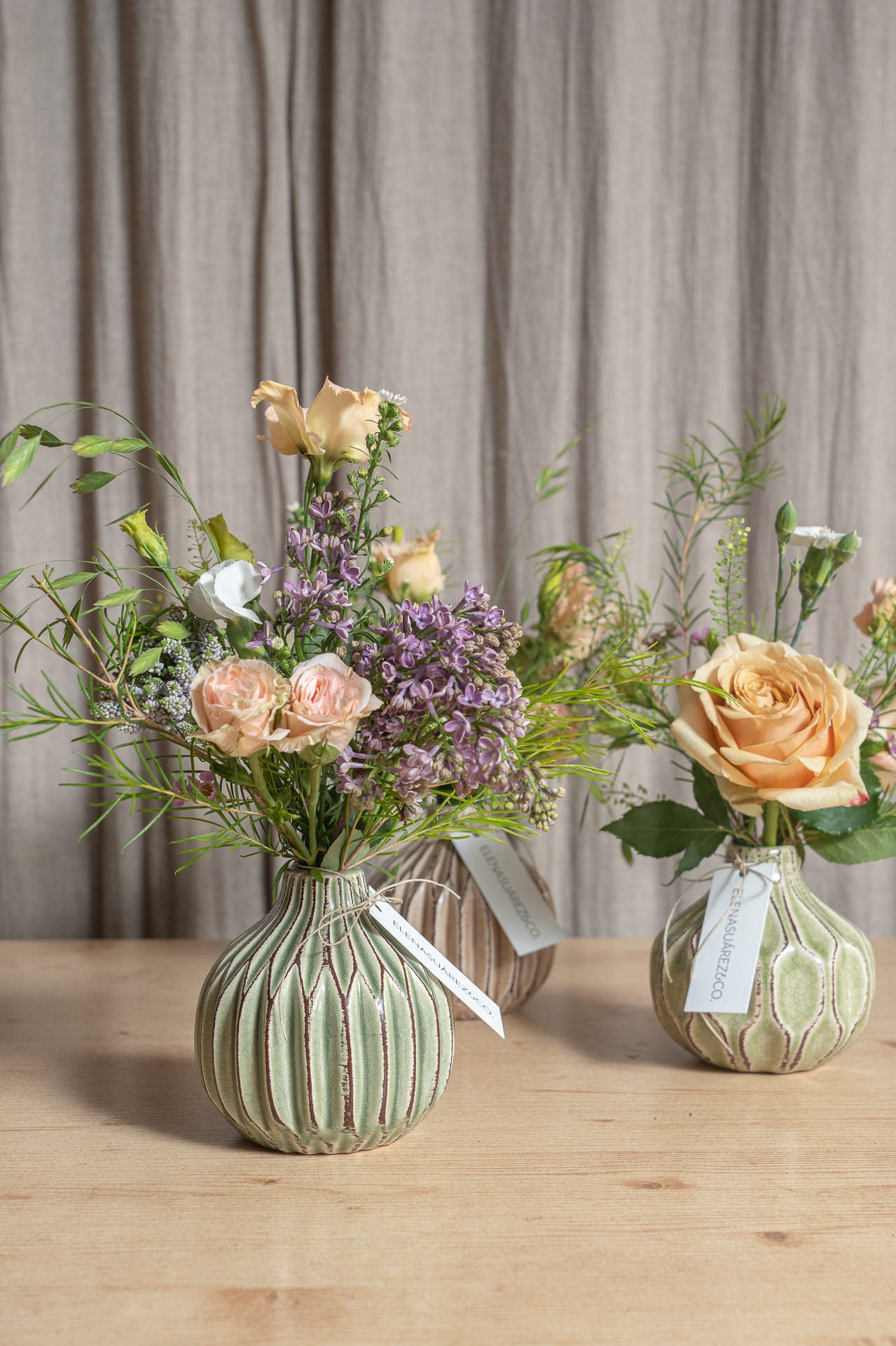 Juego de 3 Violeteros Cerámicos 5