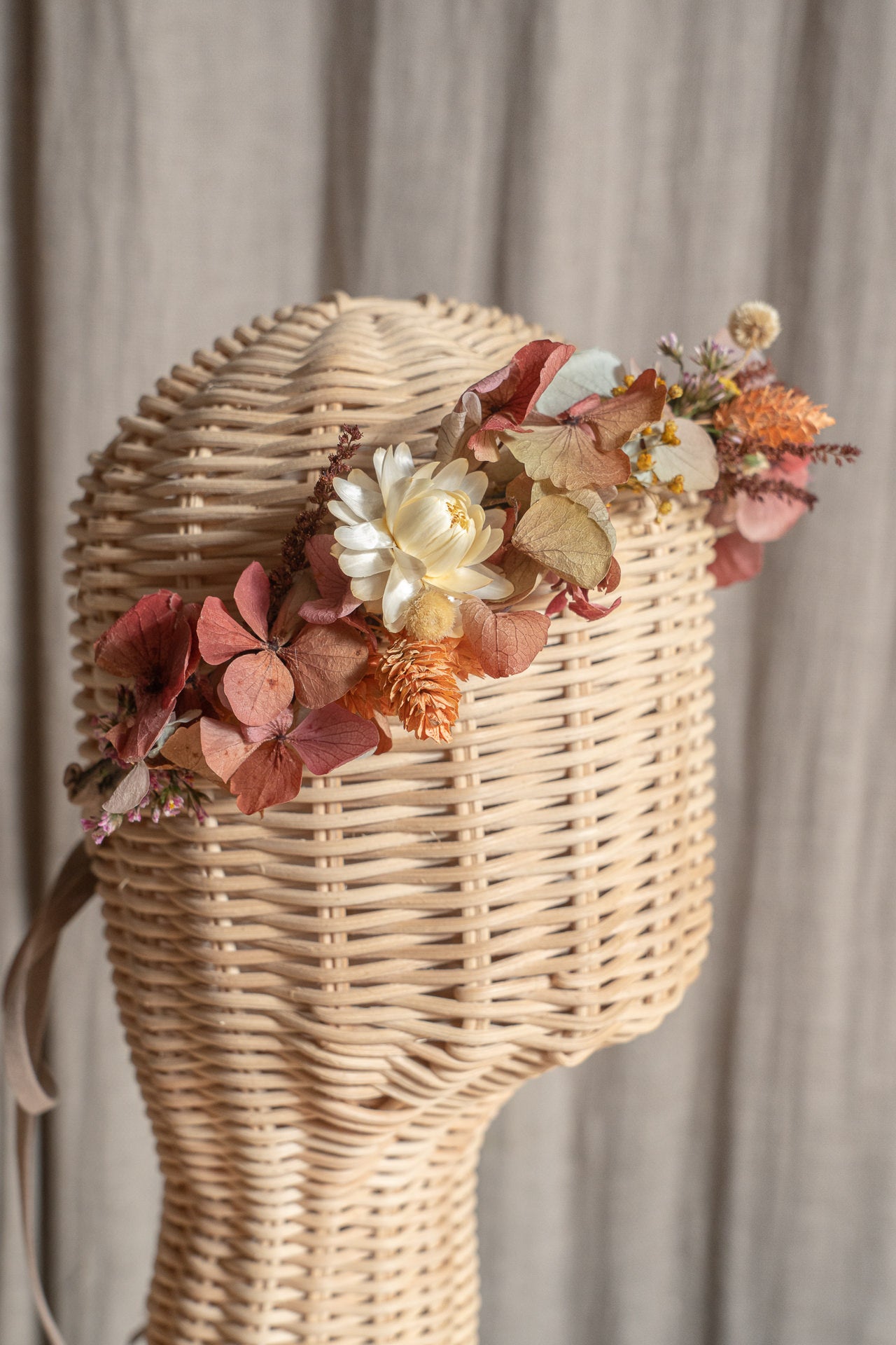 Coronita flores salmón preservadas 2