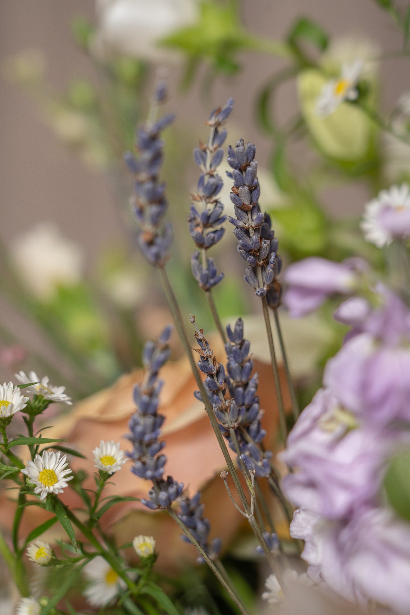 Capazo de esparto Mediano con flores frescas 7