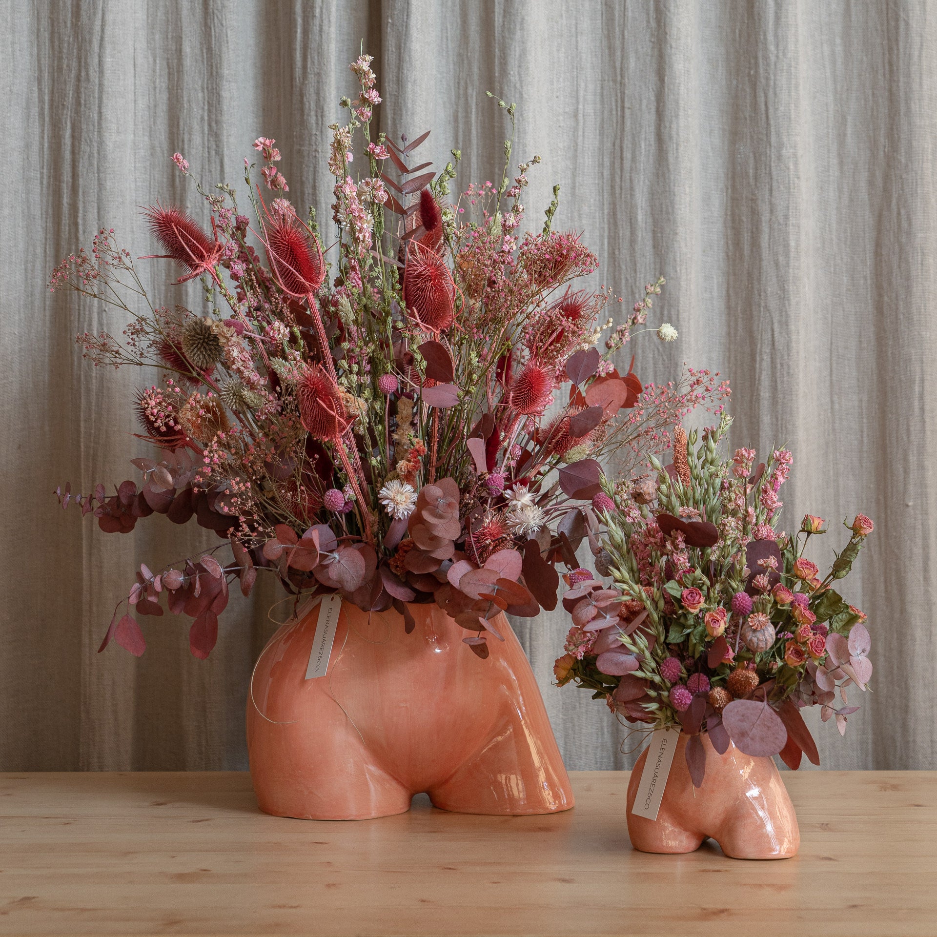 Miss y Mini Bum Bum rosa con Flores Preservadas 2